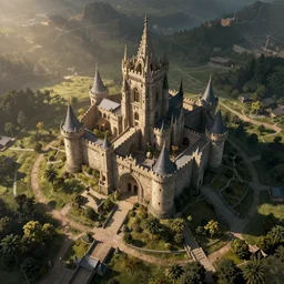 art by erebus, castle map seen from above, close up