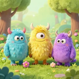 3d_Littlest_Pet_Shop_funny monsters_Spring_theme_nature_sparkling_master_painter_and_art_style_of_Noel_Coypel_art_of_Emile_Eisman-Semen