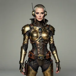 portrait photography of a dieselpunk humanoid entity by annie leibowitz