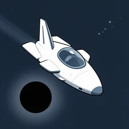 spaceship say goodnight to the black hole.