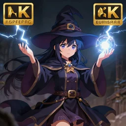 a cute wizard girl conjuring a lightening ball, character art portrait, anime key visual, official media, illustrated by tom bagshaw, wlop, william bouguereau, extremely detailed, 8 k, trending on artstation, cinematic lighting, beautiful