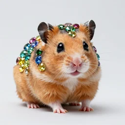 rainbow hamster made out of large rainbow gems, 8 k hd