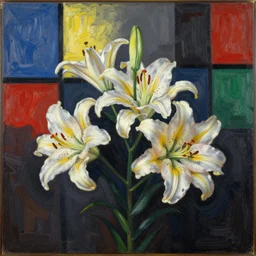 lilies, by piet mondrian