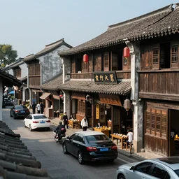 Tea houses in ancient China are full of traffic，Epic image quality，-H 768