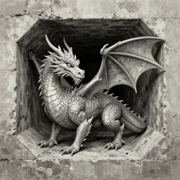 artwork of a dragon living beneath the sewers in the style of john kenn mortensen, horror, creepy, pencil