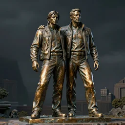 bronze sculpture of john freeman who was gordon freeman's brother, saver of humens