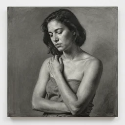 of charcoal drawing of dignity , artsy, moma,