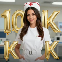 Victoria Justice as a nurse, 8k, photograh