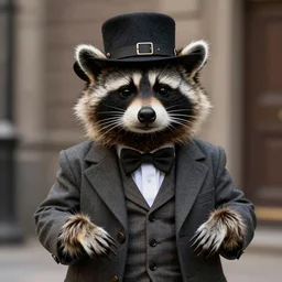 a raccoon dressed as a 1 9 3 0 s gangster