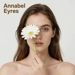 a woman holding a flower in front of her face, an album cover by annabel eyres, featured on pexels, maximalism, studio portrait, fauvism, biomorphic