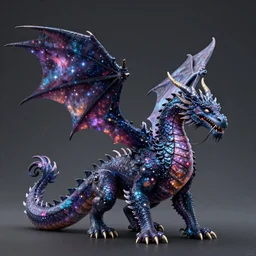 A Dragon with a Complete Astronomy cosmic color scheme Hyperrealism