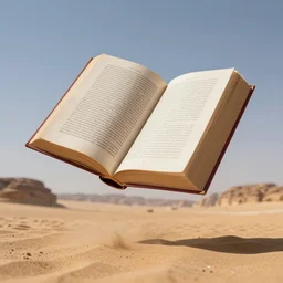 a levitated huge book with torn pages that fly in the desert of f al - ula madain saleh, sigma, 5 0 mm, f 1. 4