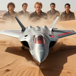 professional photograph of a beautiful neo - futuristic simplified symmetrical stealth fighter by ilm, denis villeneuve, emmanuel shiu, zaha hadid, vapor, cinematic desert scene, red paint detail, f - 2 2 raptor, manga, dramatic, volumetric, concept art, hard surface, hyperrealism, high detail, trending on artstation, sharp focus, rendered in octane