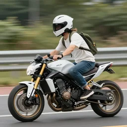 Shiba Inu riding a motorbike