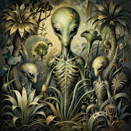 hyper - detailed matte illustration of alien flora by iris van herpen based on art forms in nature by zaha hasid, zdzisław beksinski and alphonse mucha