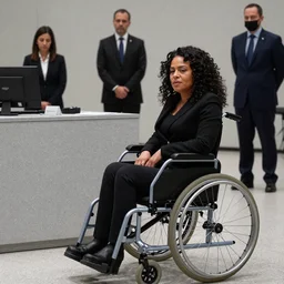 imelda marcos in a wheelchair being tried at the International Criminal Court, photographed by Steve McCurry