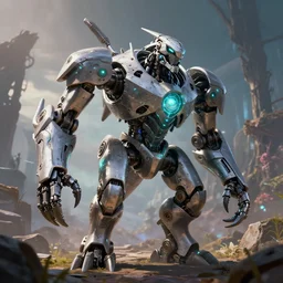 clawstrider machine mecanical creature robot of horizon forbidden west horizon zero dawn bioluminiscence global illumination ray tracing hdr fanart arstation by ian pesty and alena aenami artworks in 4 k