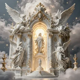 beautiful ornate heavenly light marble rococo megastructure, by hieronymus bosch, fine art, macro, 4 k, ultra - hd, angelic, insanely detailed and intricate, hypermaximalist, elegant, ornate, hyper realistic, super detailed,