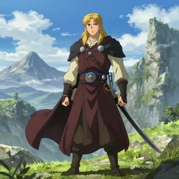 aragorn in an anime world, incredibly detailed, wide shot