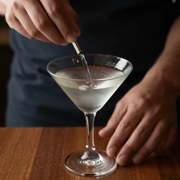 lithography of the making of the perfect martini