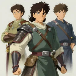 official digital painting artwork of a male warrior character by don bluth, ross tran and studio ghibli.