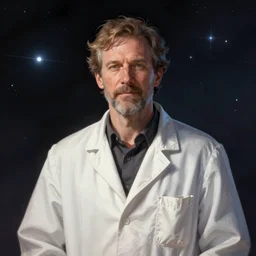 Stellaris portrait of a scientist from the Commonwealth of Man, digital art