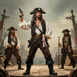 pirate show, matte painting by andreas achenbach