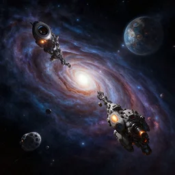 cosmic cataclysm, detailed space art by Howard Arkley and Anton Fadeev, artstation, 4k hd realism rendered in unreal engine