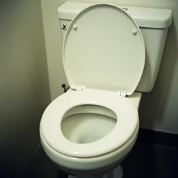 a photograph of Mark Zuckerber as a toilet seat, 50mm lens, 35mm film, f4