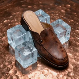 mule,  surreal, trippy, highly detailed digital art, giant ice cubes, hammered copper background, 1990s