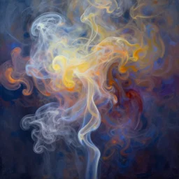 delirium, chaotic storm of liquid smoke, photorealistic elegant, vibrant colors, morandi color scheme, octane render, commission art