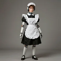 ( ( ( ( ( 1 9 5 0 s retro future robot android female french maid. muted colors. ) ) ) ) ) by jean - baptiste monge!!!!!!!!!!!!!!!!!!!!!!!!!!!!!!
