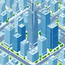huge city full of skyscrapers, isometric, pixelart by Eboy