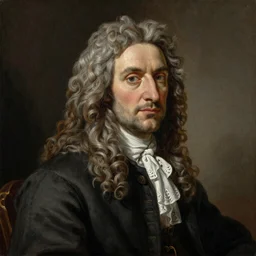a detailed painting of Isaac Newton