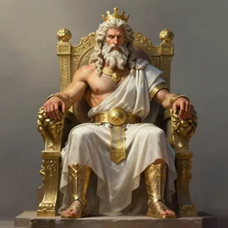 Digital painting of Zeus on a throne, hyperdetailed, artstation, cgsociety, 8k