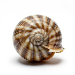 fossil ammonite, commercial catalog photo, isolated on a pure white background, centered, entire object in frame, sharp focus, soft studio lighting