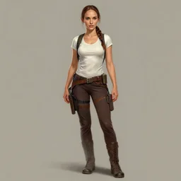 ultra realistic entire body illustration, young natalie portman as lara croft, intricate, elegant, highly detailed, digital painting, artstation, concept art, smooth, sharp focus, illustration, art by artgerm and greg rutkowski and alphonse mucha