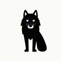 minimalistic icon of a black wolf