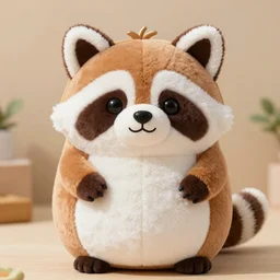 squishmallow racoon plushie, stuffed cartoon racoon, squishmallow