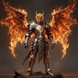 fantasy character portrait, spiky armor male knight with burning bat wings, ultra realistic, wide angle, intricate details, lord of the rings artifacts, highly detailed by peter mohrbacher, hajime sorayama, wayne barlowe, boris vallejo, aaron horkey, gaston bussiere, craig mullins