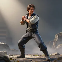 Tom Cruise as Kenshiro, detailed digital 3D art, great textures and lighting, action pose, full body in view