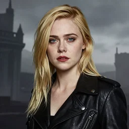 portrait of Elle Fanning by Adam Adamowicz in the style of Fallout 3