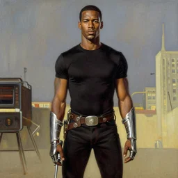 Kroben Dallas from the Fifth element movie painted by Norman Rockwell