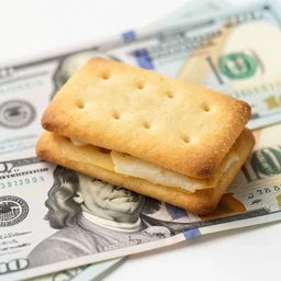 cookies folded in 1 0 0 dollar bills