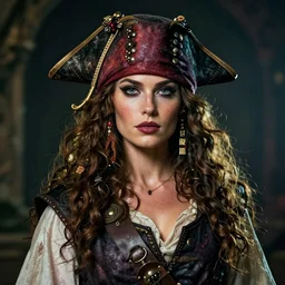 magical and mystical pirate queen, octane render, rembrandt, cgsociety, artstation trending, highly detailded