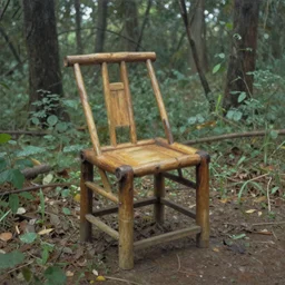 chair in the forest wenjun lin very realistic