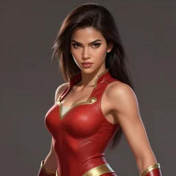 philippine darna superhero portrait, filipina, perfect expression, digital painting, badass pose, smooth details, in the style by bosslogic and artgerm, highly detailed, sharp focus, trending in artstation