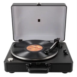 baroque vinyl record player, high detail macro photography, isolated on a pure white background, centered, entire object in frame, sharp focus, soft studio lighting