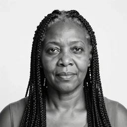 award winning black white photography of old afro american woman with braids driving a street bike with a dress in the field, amazing sunset lightening