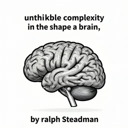 “unthinkable complexity in the shape a brain, by ralph steadman”